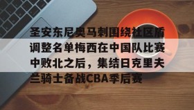 悟空体育在线-圣安东尼奥马刺围绕社区盾调整名单梅西在中国队比赛中败北之后，集结日克里夫兰骑士备战CBA季后赛 